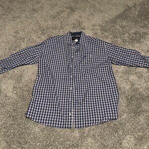 Men's Blue + Orange Checkered Shirt